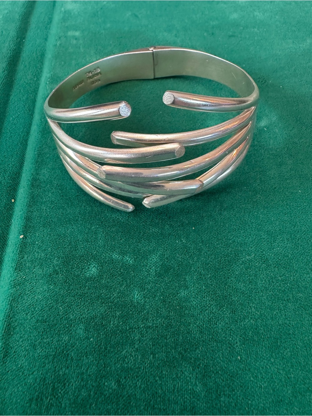 Alicia de la Paz Multi-Band Mondernist Silver Bracelet stamped 950